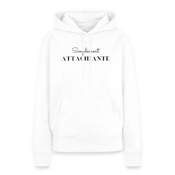 Simplement attachiante - Sweat à capuche Premium bio Femme - blanc - Devant - Julia (174cm)