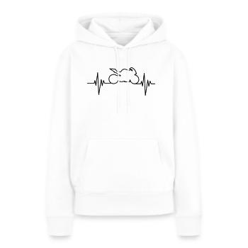 Motorcycle Pulse - Frauen Premium Bio Hoodie - Weiß - Vorne - Julia (174cm)