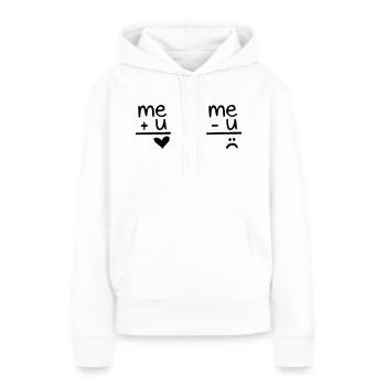 amour humour - Sweat à capuche Premium bio Femme - blanc - Devant - Julia (174cm)
