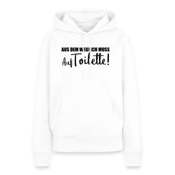 aus dem weg auf toilette design - Frauen Premium Bio Hoodie - Weiß - Vorne - Julia (174cm)
