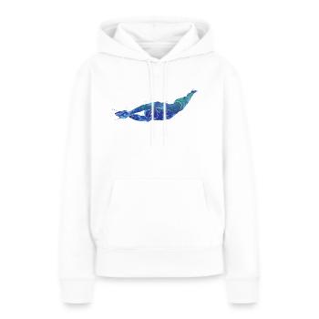 Für Schwimmer: Schwimmer beim Startsprung - Frauen Premium Bio Hoodie - Weiß - Vorne - Julia (174cm)