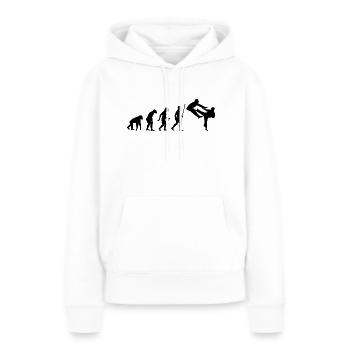 Entwicklung des Karate - Frauen Premium Bio Hoodie - Weiß - Vorne - Julia (174cm)