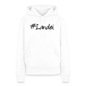 #Landei - Landei - Hashtag - Slogan - Frauen Premium Bio Hoodie - Weiß - Vorne - Julia (174cm)