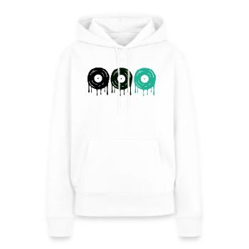 Schallplatten - Frauen Premium Bio Hoodie - Weiß - Vorne - Julia (174cm)
