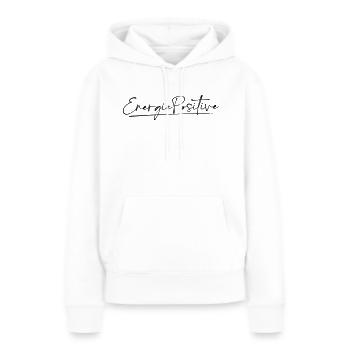 Energie Positive - Sweat à capuche Premium bio Femme - blanc - Devant - Julia (174cm)