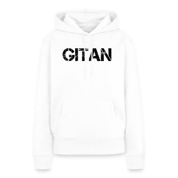 abgenutzter brauner Ziegel - Frauen Premium Bio Hoodie - Weiß - Vorne - Julia (174cm)