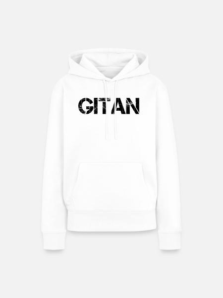 abgenutzter brauner Ziegel - Frauen Premium Bio Hoodie - Weiß