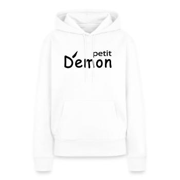 Petit démon - Sweat à capuche Premium bio Femme - blanc - Devant - Julia (174cm)