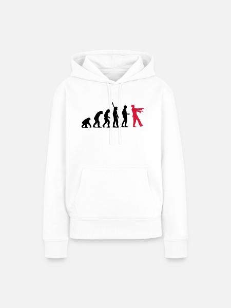Zombie Evolution (zweifarbig) - Frauen Premium Bio Hoodie - Weiß