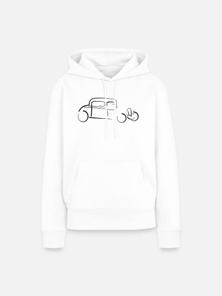 Hot Rod - Frauen Premium Bio Hoodie - Weiß