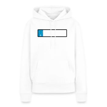 Namensschild - Frauen Premium Bio Hoodie - Weiß - Vorne - Julia (174cm)