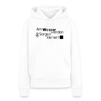 wasser - Frauen Premium Bio Hoodie - Weiß - Vorne - Julia (174cm)