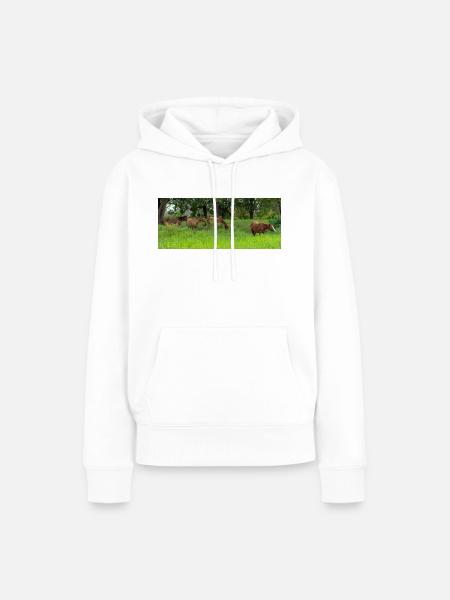 Pferde auf der Wiese - Frauen Premium Bio Hoodie - Weiß