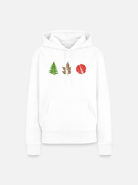 Blätter Design - Frauen Premium Bio Hoodie - Weiß