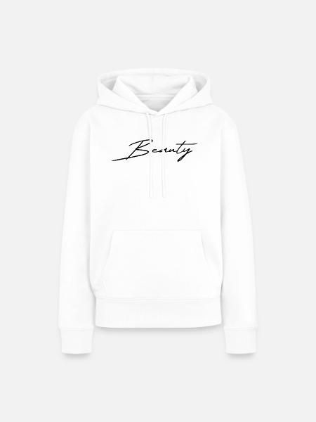 Beauty black - Frauen Premium Bio Hoodie - Weiß