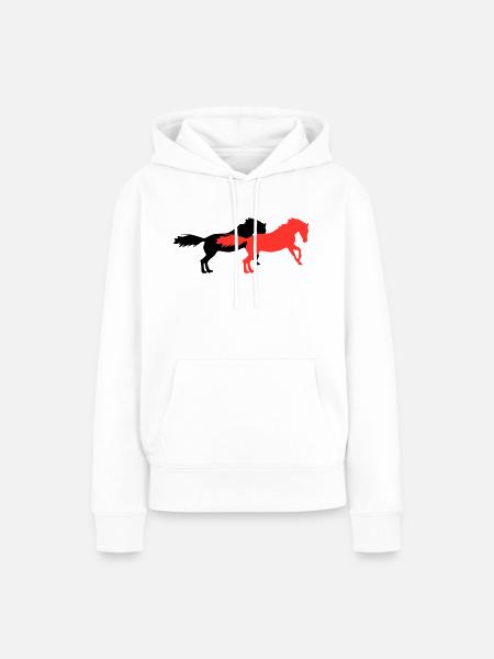 horses - Frauen Premium Bio Hoodie - Weiß