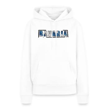 Bavière _ 02 - Sweat à capuche Premium bio Femme - blanc - Devant - Julia (174cm)