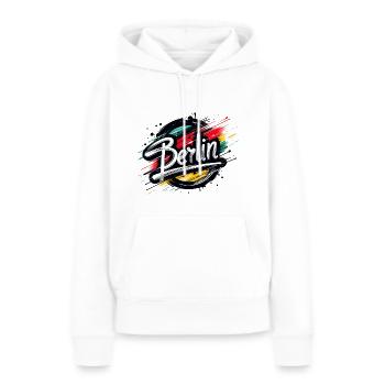Lettrage Berlin Allemagne Deutschland - Sweat à capuche Premium bio Femme - blanc - Devant - Julia (174cm)