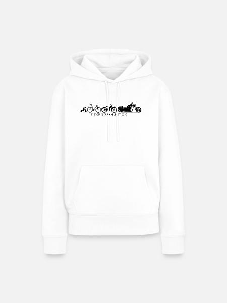 Biker Evolution Chopper - Frauen Premium Bio Hoodie - Weiß