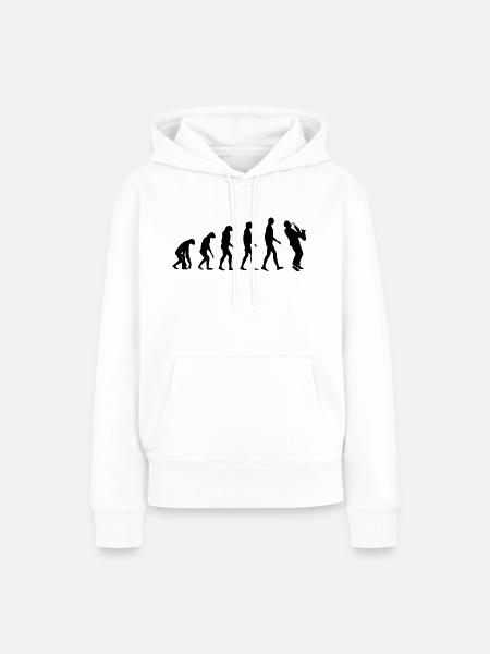 saxophone evolution - Frauen Premium Bio Hoodie - Weiß