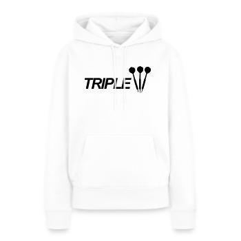 dard, 180, triple, fléchettes, club, acier,double - Sweat à capuche Premium bio Femme - blanc - Devant - Julia (174cm)