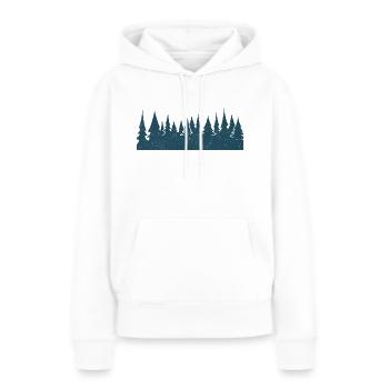 T-Shirt Forêt Paysage forêt arbres horizontal - Sweat à capuche Premium bio Femme - blanc - Devant - Julia (174cm)