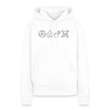 Stickers - Frauen Premium Bio Hoodie - Weiß - Vorne - Julia (174cm)