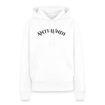 anti lundi - Sweat à capuche Premium bio Femme - blanc - Devant - Julia (174cm)
