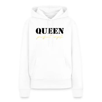 King and Queen Queen Geschenk black and gold - Frauen Premium Bio Hoodie - Weiß - Vorne - Julia (174cm)