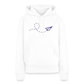 papierflieger - Frauen Premium Bio Hoodie - Weiß - Vorne - Julia (174cm)