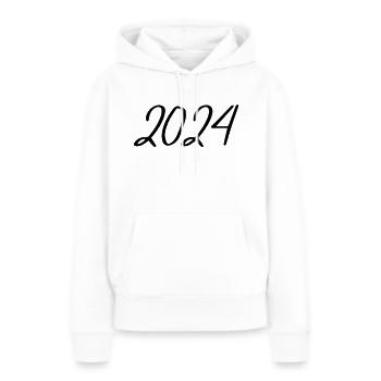 2024 Jahreszahl Datum Zahl Anno Kalenderjahr USA - Frauen Premium Bio Hoodie - Weiß - Vorne - Julia (174cm)