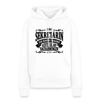 sekretärin die einzig wahre - Frauen Premium Bio Hoodie - Weiß - Vorne - Julia (174cm)
