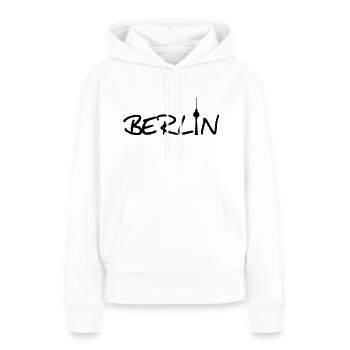 Berlin (mit Fernsehturm) - Sweat à capuche Premium bio Femme - blanc - Devant - Julia (174cm)