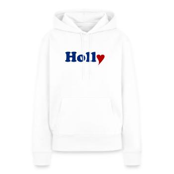 Holly mit Herz - Frauen Premium Bio Hoodie - Weiß - Vorne - Julia (174cm)