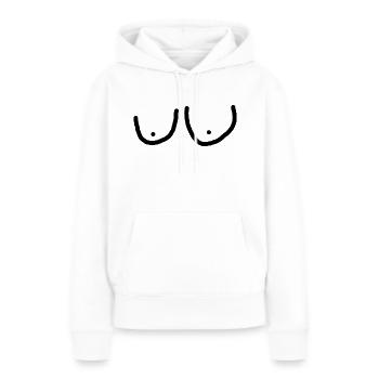 Busen - Frauen Premium Bio Hoodie - Weiß - Vorne - Julia (174cm)