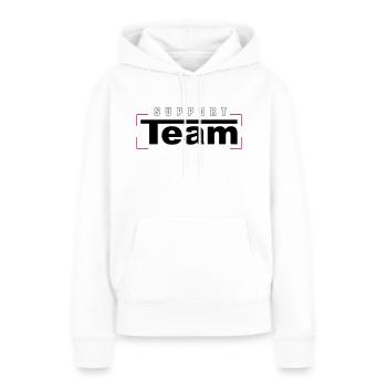 Support Team - Frauen Premium Bio Hoodie - Weiß - Vorne - Julia (174cm)