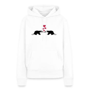Dachs - Frauen Premium Bio Hoodie - Weiß - Vorne - Julia (174cm)