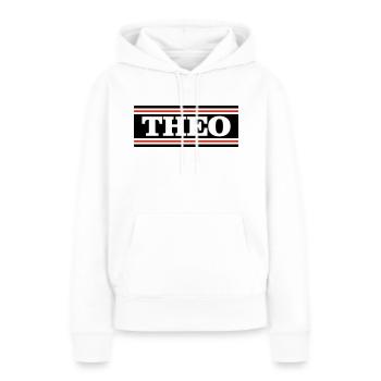 THEO - Sweat à capuche Premium bio Femme - blanc - Devant - Julia (174cm)