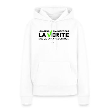 Vérité - Sweat à capuche Premium bio Femme - blanc - Devant - Julia (174cm)
