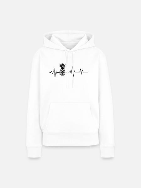 Ananas-Herzschlag - Frauen Premium Bio Hoodie - Weiß