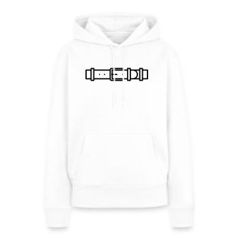 ceinture - Sweat à capuche Premium bio Femme - blanc - Devant - Julia (174cm)