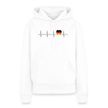 Deutschland Flagge Herzschlag - Nation - Germany - Frauen Premium Bio Hoodie - Weiß - Vorne - Julia (174cm)