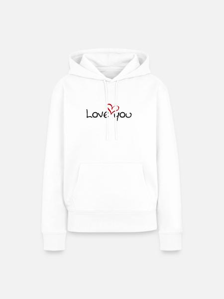 love you - Frauen Premium Bio Hoodie - Weiß