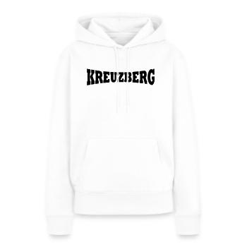 Kreuzberg lettrage - Sweat à capuche Premium bio Femme - blanc - Devant - Julia (174cm)