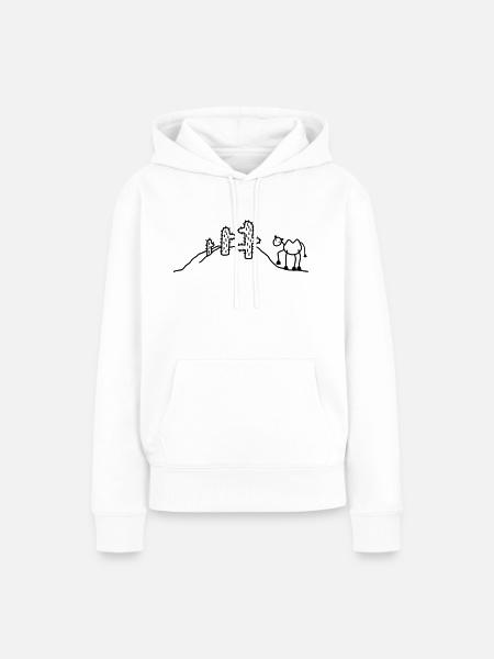 Kamel & Kaktus - Frauen Premium Bio Hoodie - Weiß