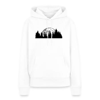 mond nacht vollmond untergang baeume wald nadelwal - Frauen Premium Bio Hoodie - Weiß - Vorne - Julia (174cm)