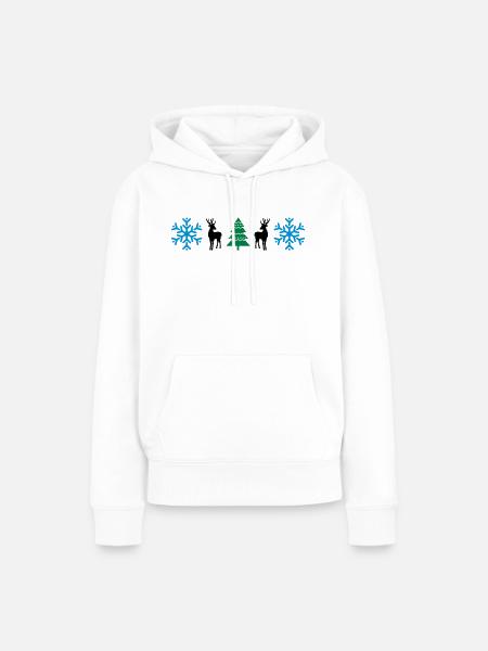 weihnachtsmuster_02 - Frauen Premium Bio Hoodie - Weiß