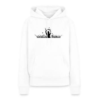 Menschen - Konzert Festival - Frauen Premium Bio Hoodie - Weiß - Vorne - Julia (174cm)
