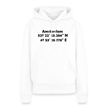 Amsterdam (Amsterdam) - Sweat à capuche Premium bio Femme - blanc - Devant - Julia (174cm)