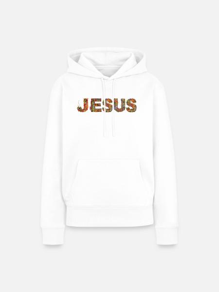 Jesus - Frauen Premium Bio Hoodie - Weiß
